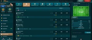 Live-Wetten-Bereich mit Navigation zu verschiedenen Sportarten